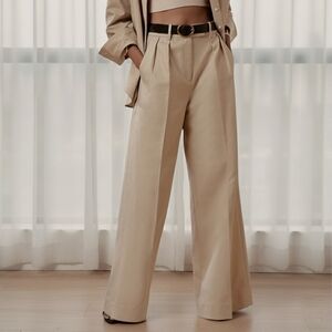 NEW Banana Republic Cruise Wide Leg Pants in Oyster Pearl Size 8 PETITE